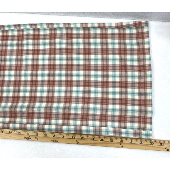 Time After Time Wide Leg Pants Womens Medium Blue Pink Cream Plaid Preppy Slacks - Picture 9 of 10